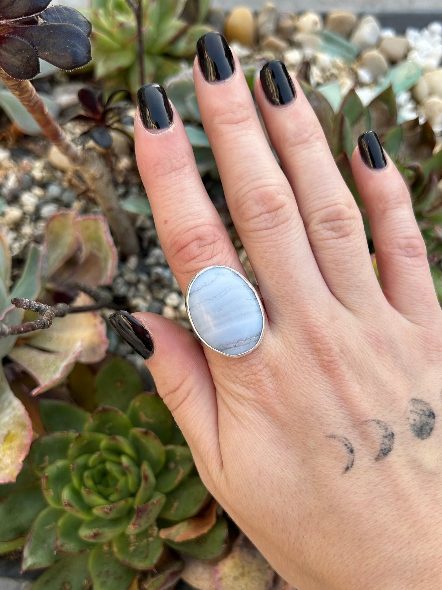 Blue Lace Agate Sterling Silver Ring