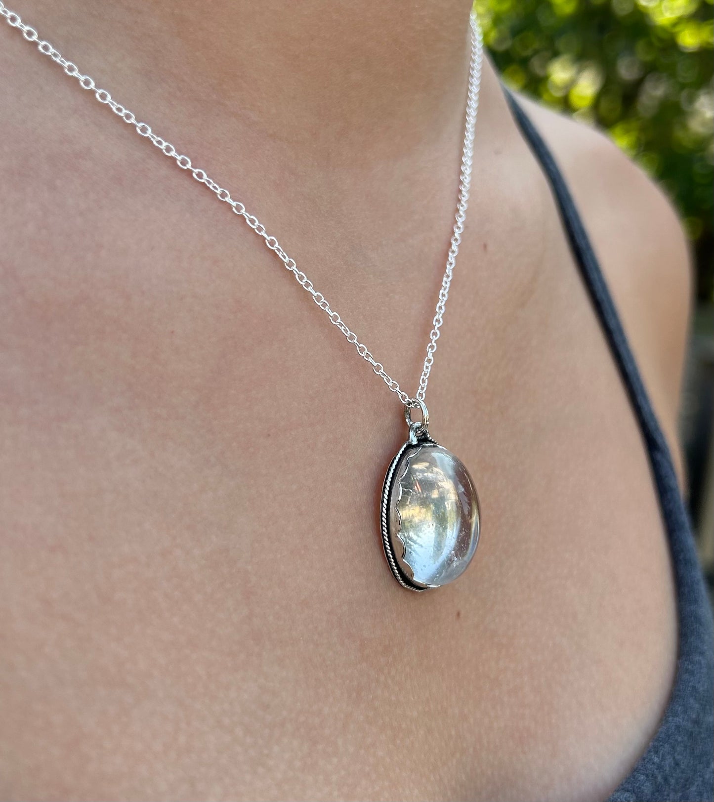 Clear Quartz Sterling Silver Necklace