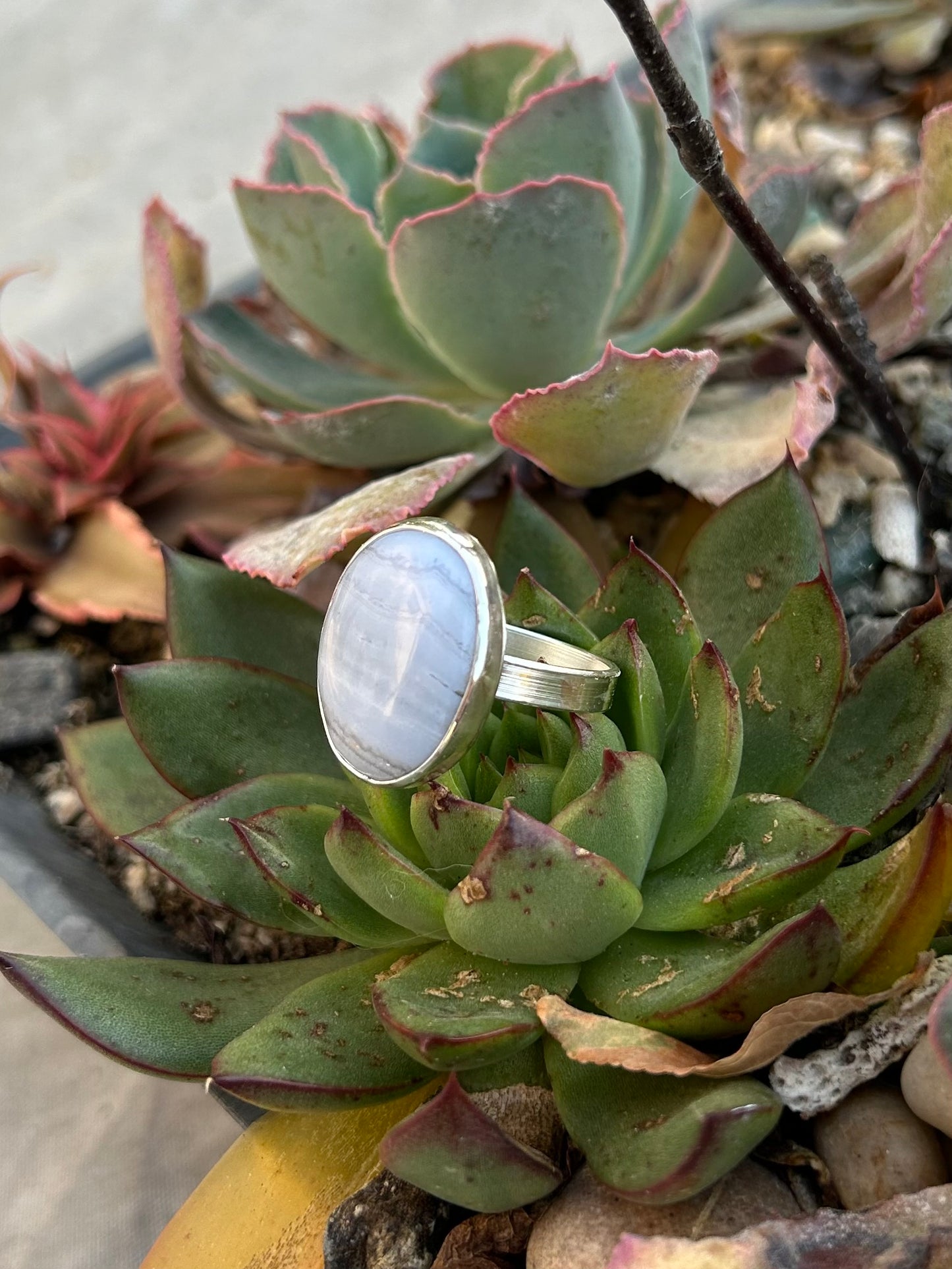 Blue Lace Agate Sterling Silver Ring