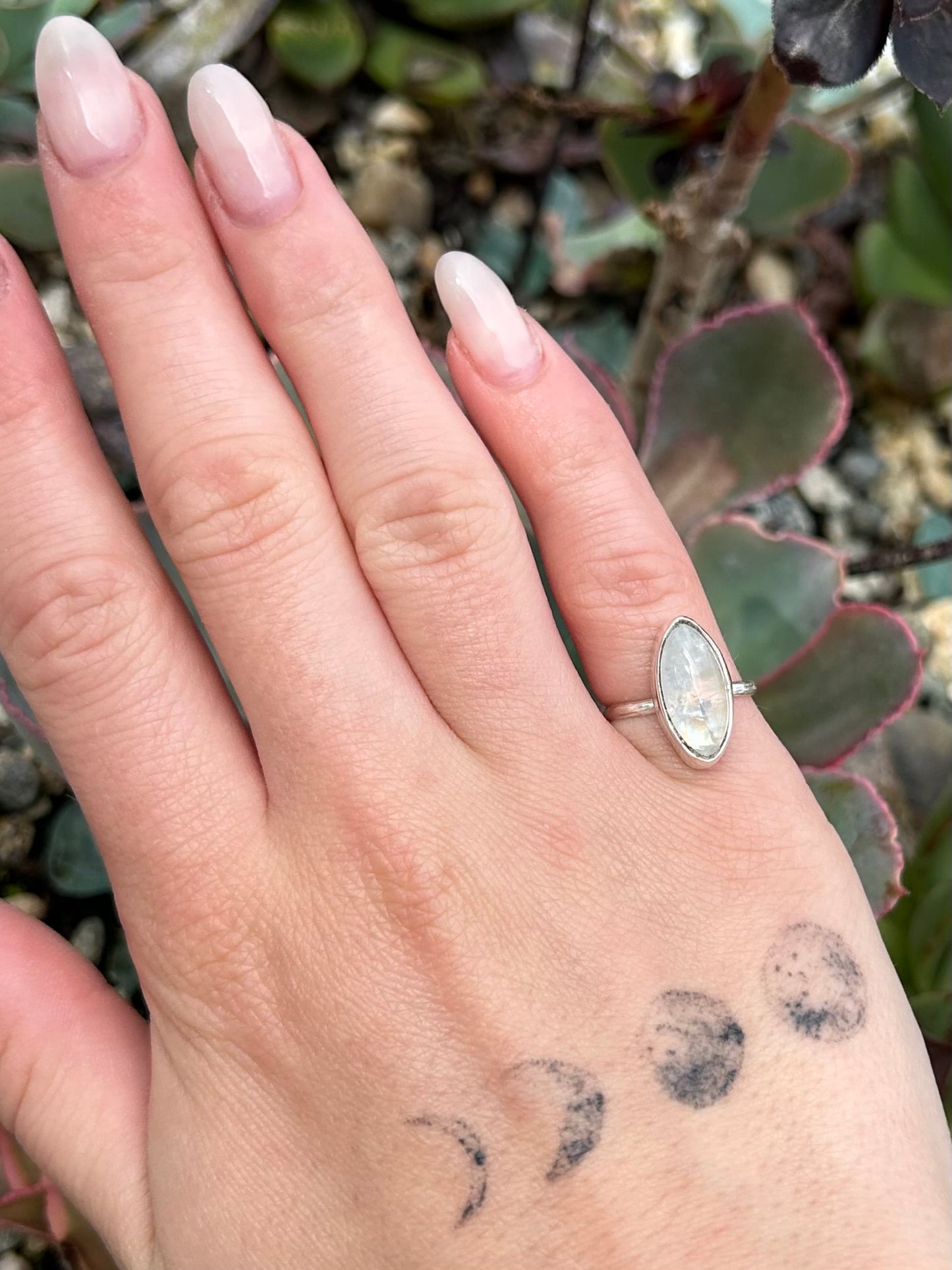Moonstone Marquise Sterling Silver Ring