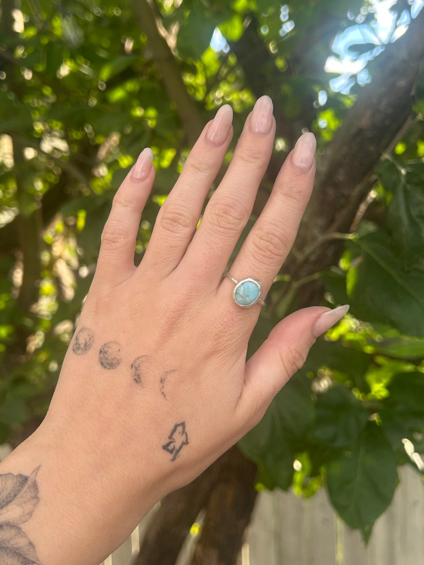 Larimar Dainty Sterling Silver Ring