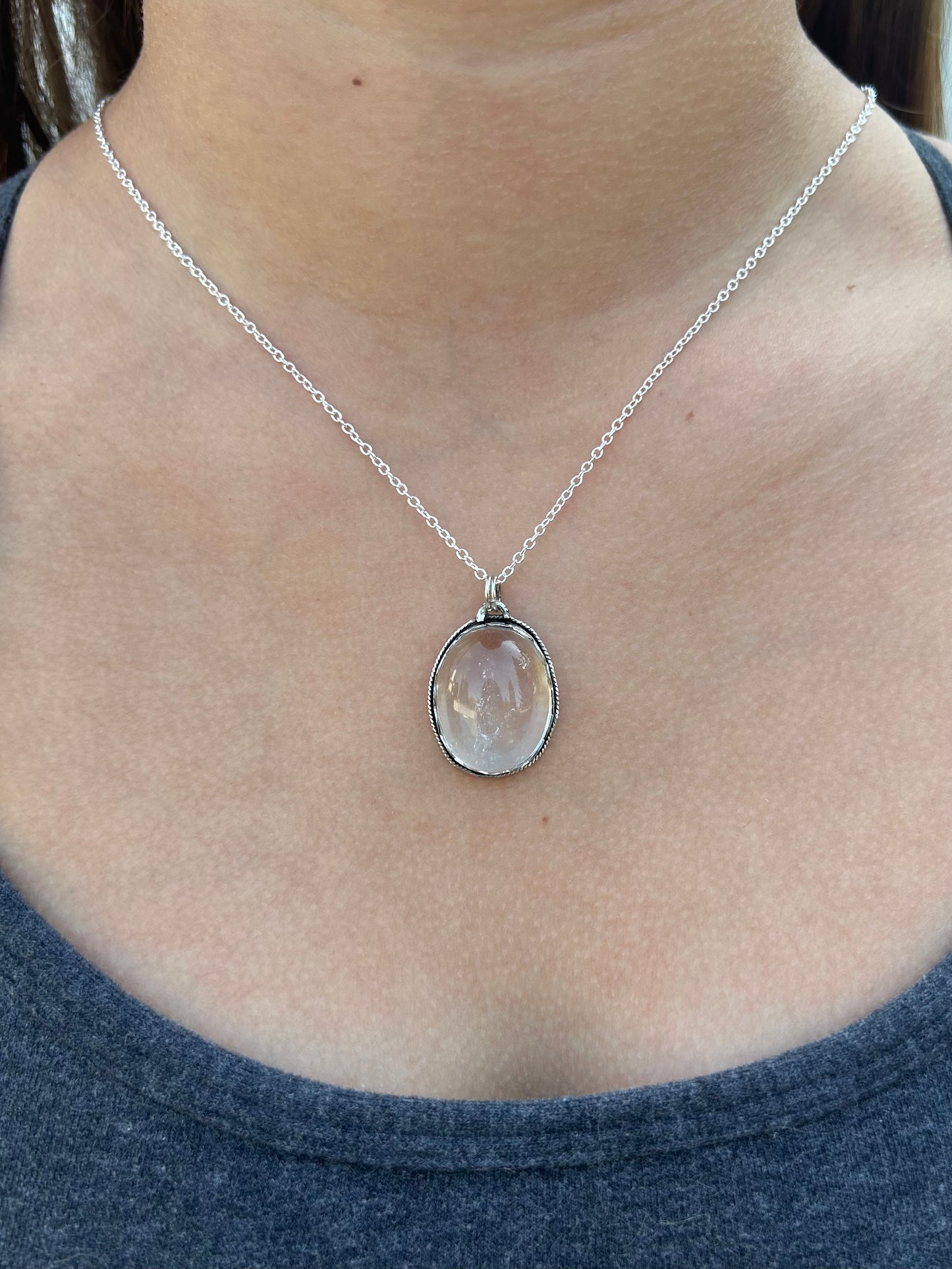 Clear Quartz Sterling Silver Necklace