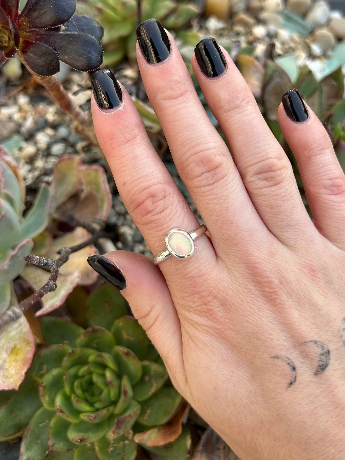 Mini Ethiopian Opal Sterling Silver Ring