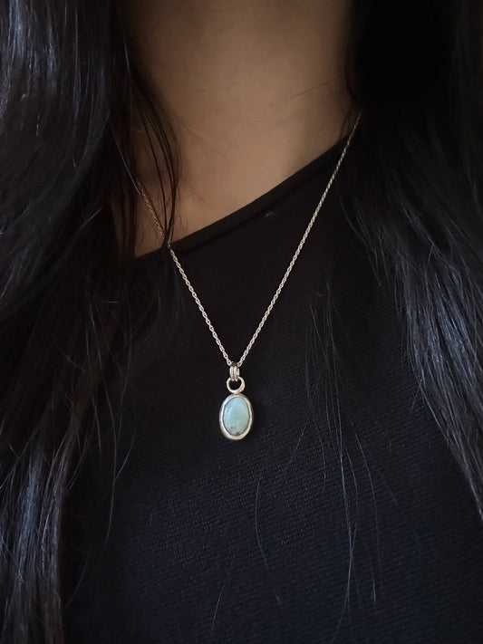 Larimar Dainty Sterling Silver Necklace
