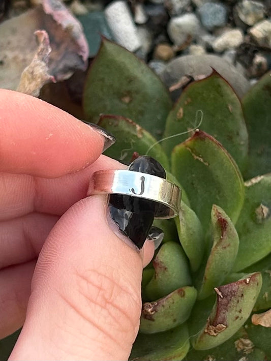 Initial Sterling Silver Band A-M
