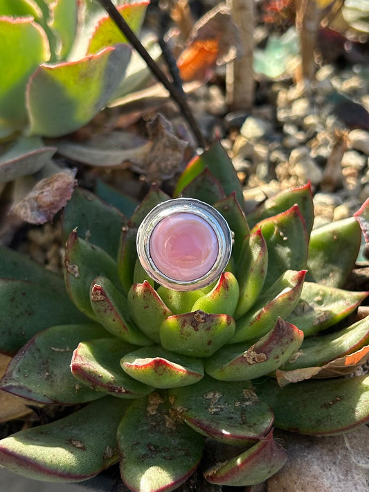 Pink Queen Conch Shell Sterling Silver Ring