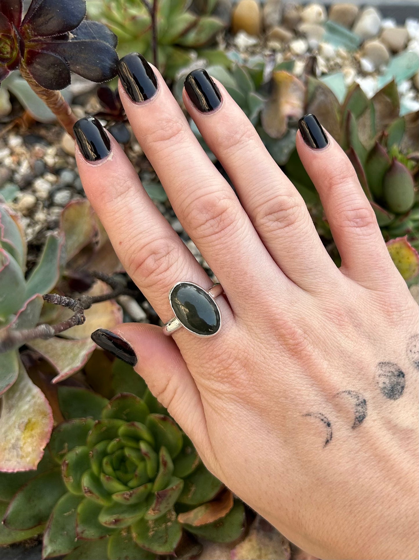 Hell Lake Jade Sterling Silver Ring