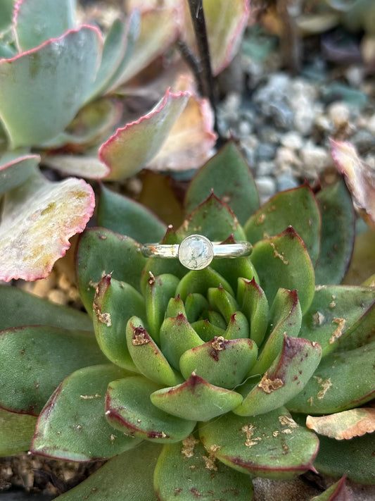 Mini Moss Agate Sterling Silver Ring