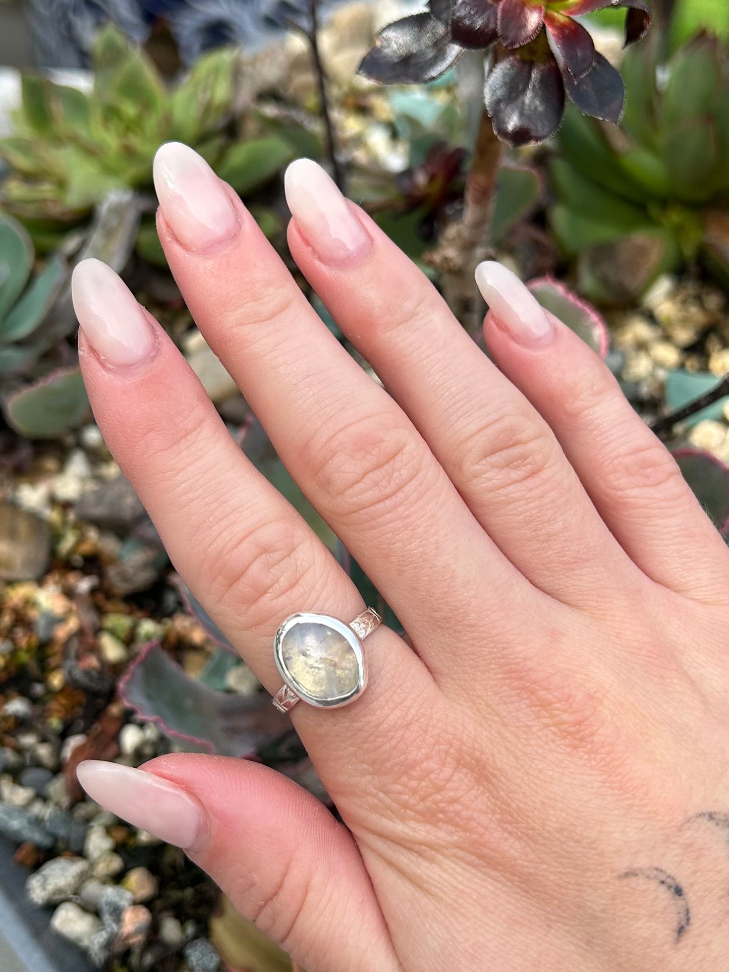 Moonstone Oval Sterling Silver Ring