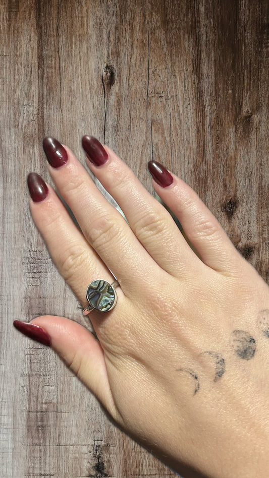 Abalone Shell Sterling Silver Ring