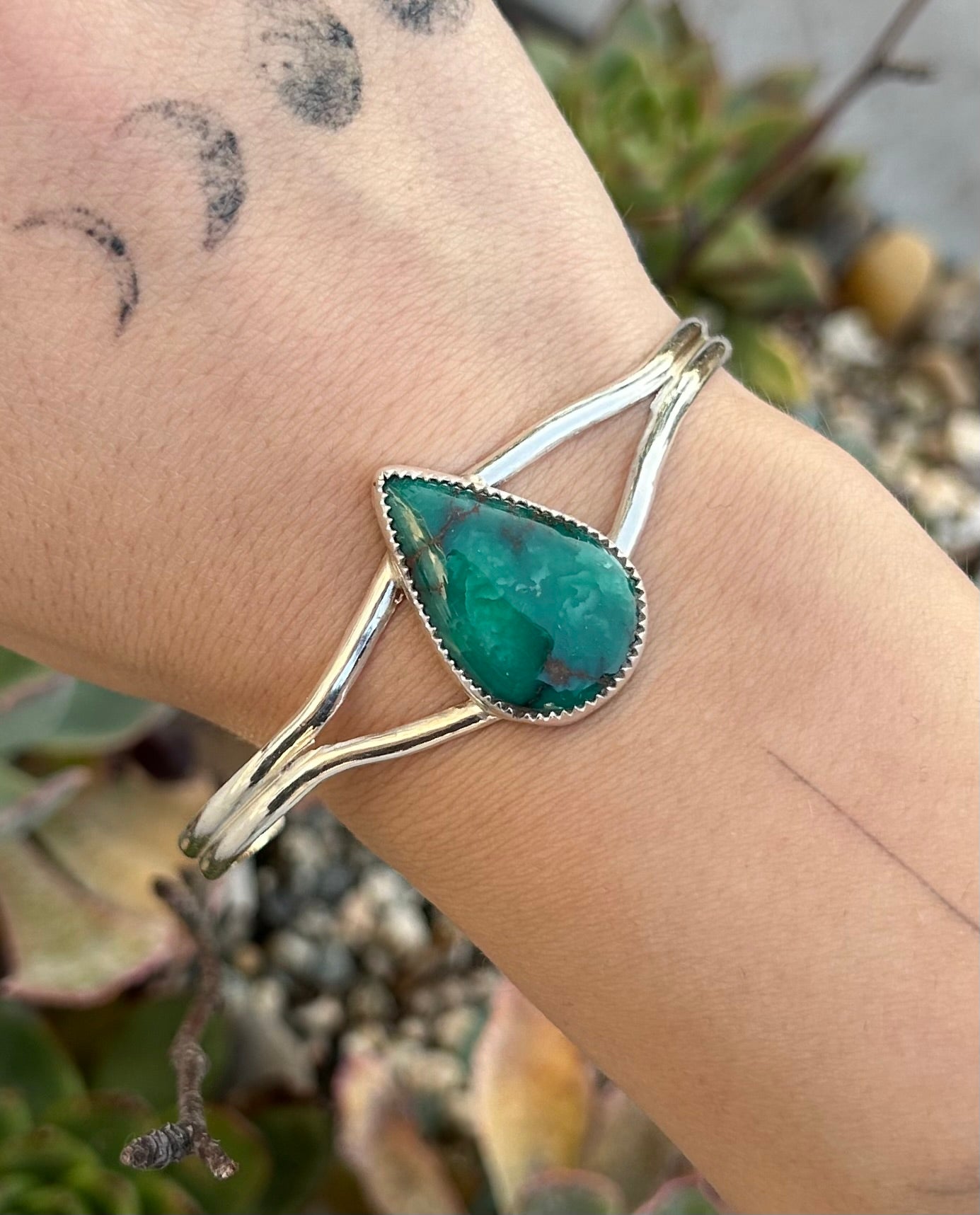 Tibetan Turquoise Sterling Silver Bangle