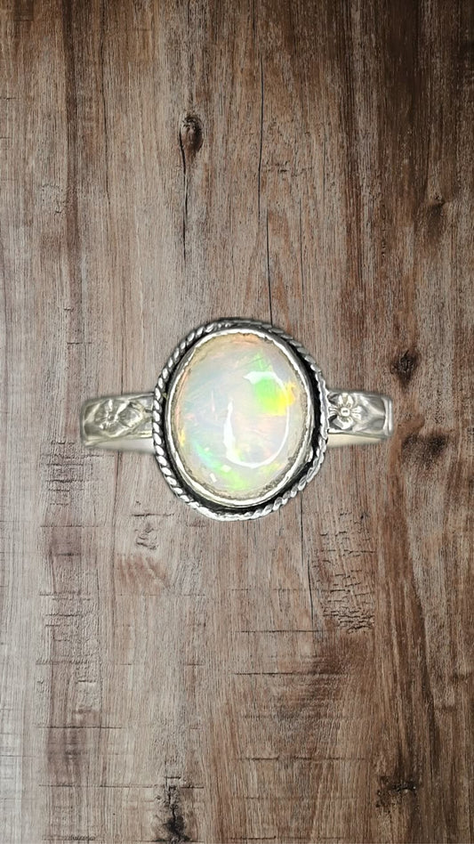 Ethiopian Opal Sterling Silver Ring