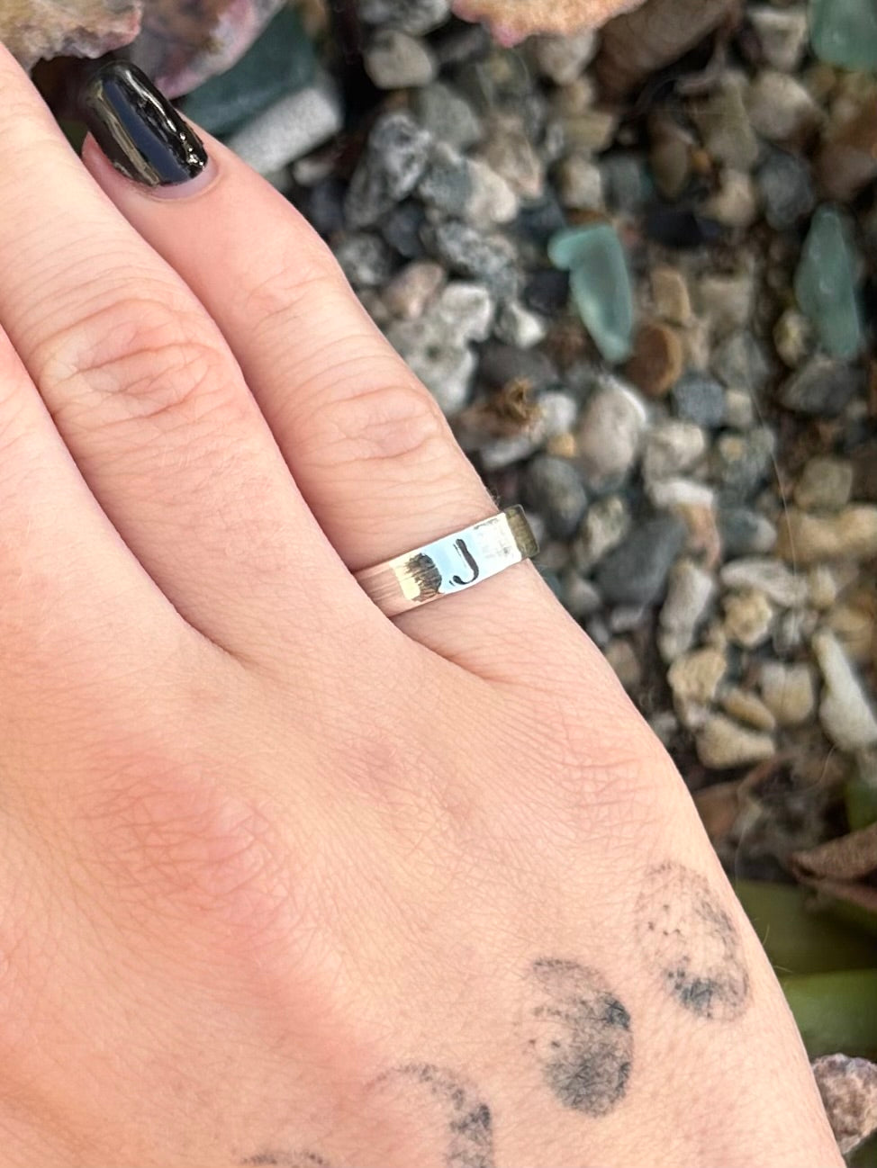 Initial Sterling Silver Band N-Z
