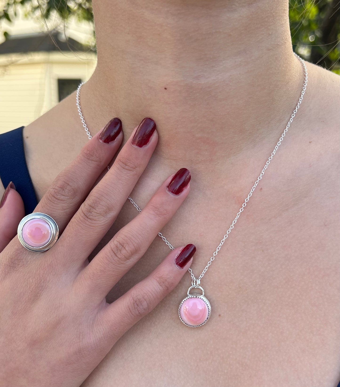 Pink Queen Conch Sterling Silver Necklace