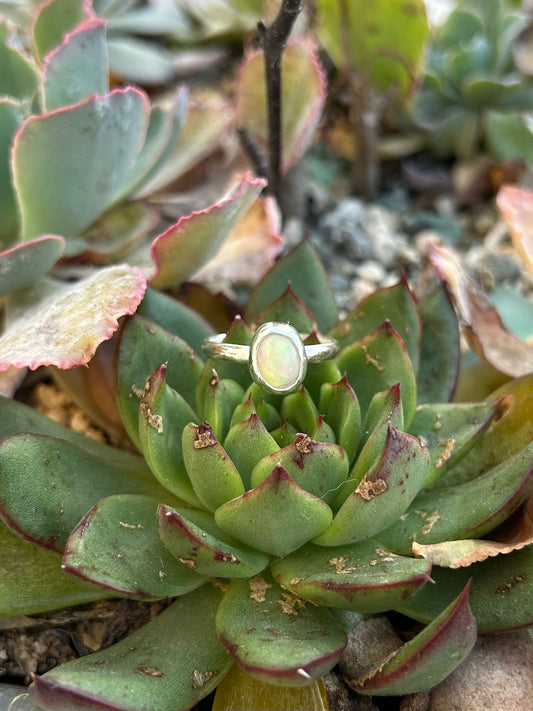 Mini Ethiopian Opal Sterling Silver Ring