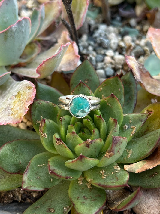 Tibetan Turquoise Sterling Silver Double Band Ring