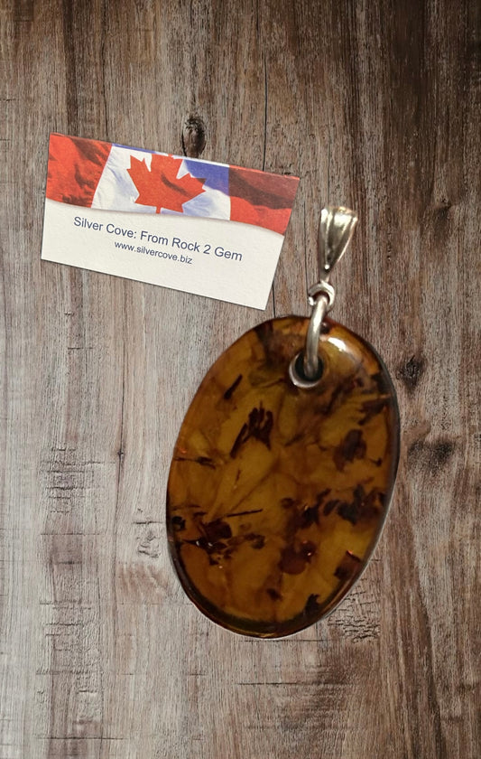 Amber Sterling Silver Pendant