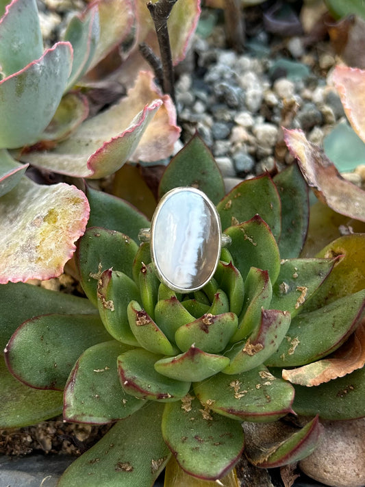 Ocean Picture Stone Sterling Silver Ring
