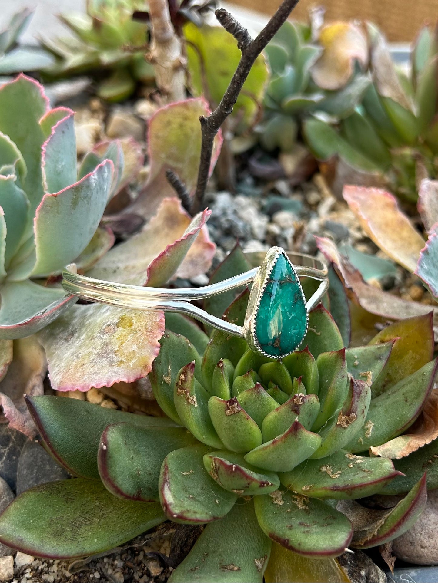 Tibetan Turquoise Sterling Silver Bangle
