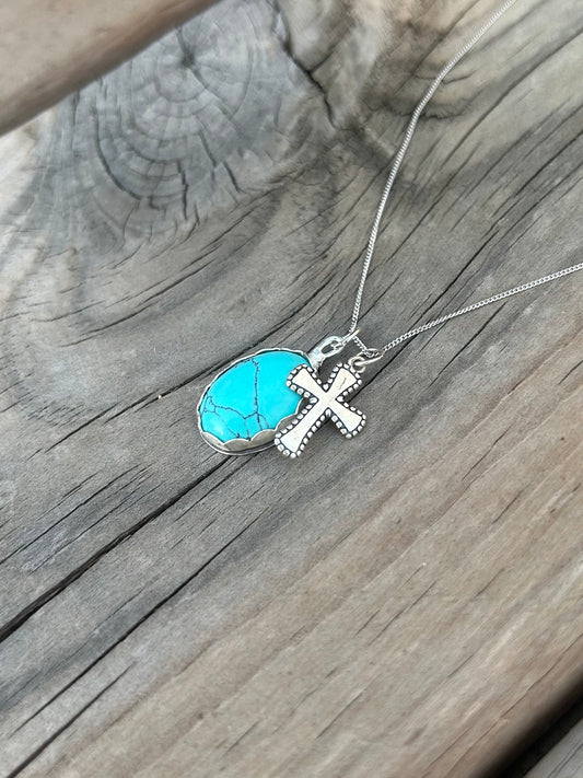 Sleeping Beauty Turquoise Sterling Silver Necklace
